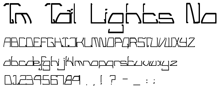 TM Tail Lights Normal font